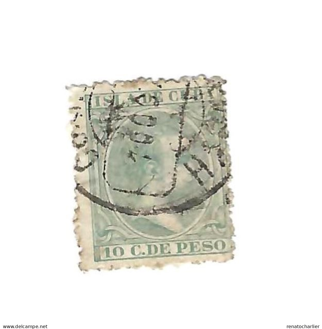 10 Cent. De Peso.Effigie Royale. - Cuba (1874-1898)