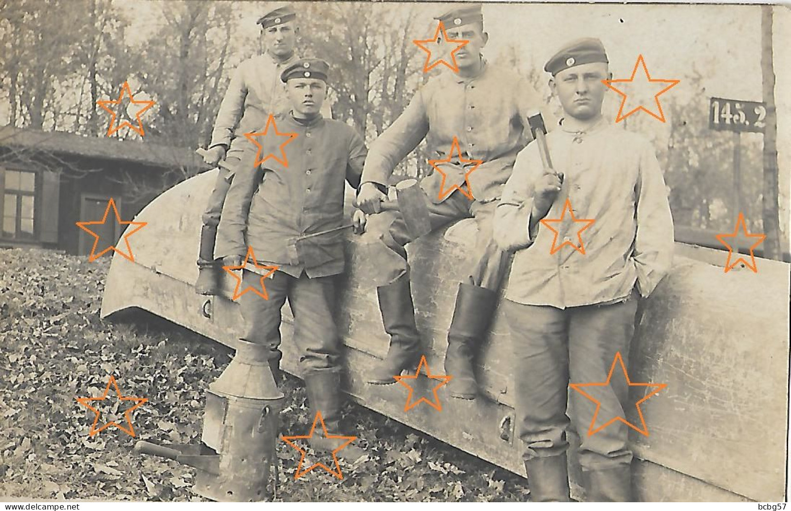 Carte Photo Allemande,groupe Soldats Allemands, Guerre 14-18  à Identifier 62- Pas-de-calais - 1914-18