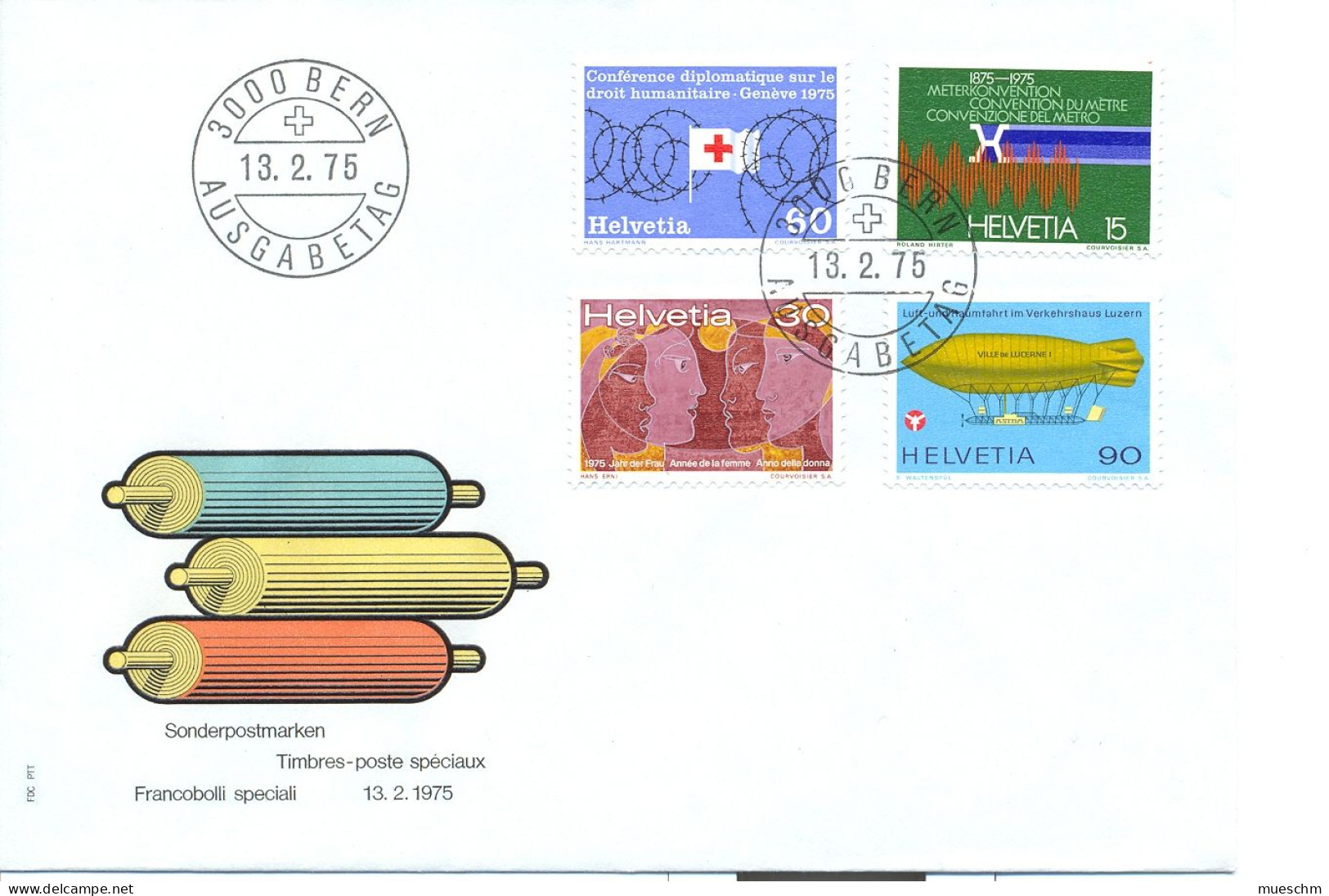 Schweiz, 1975, Ersttage "Jahresereignisse I", Mi.Nr.1046-1049 (8540X) - FDC