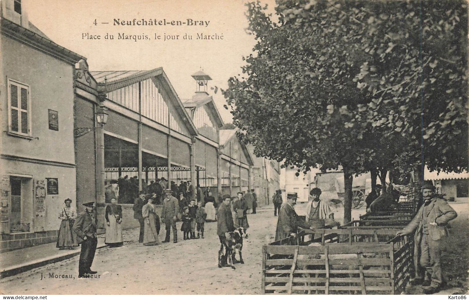 Neufchâtel En Bray * Place Du Marquis , Le Jour Du Marché * Les Halles * Foire Aux Cochons - Neufchâtel En Bray