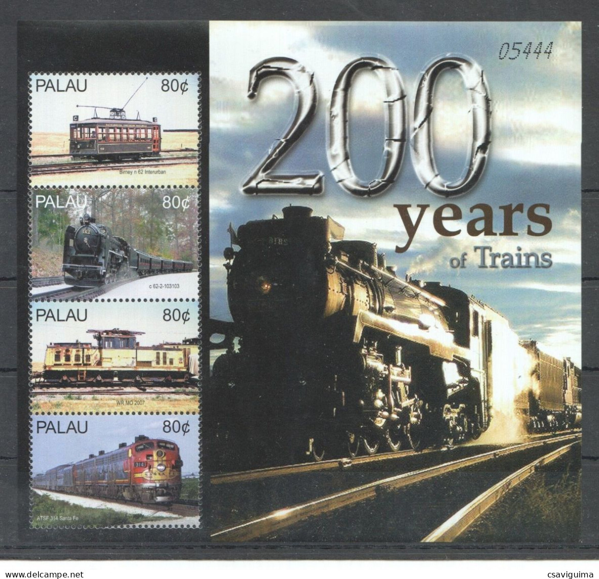 Palau - 2004 - 200 Years Of Trains - Yv 2108/11 - Treinen