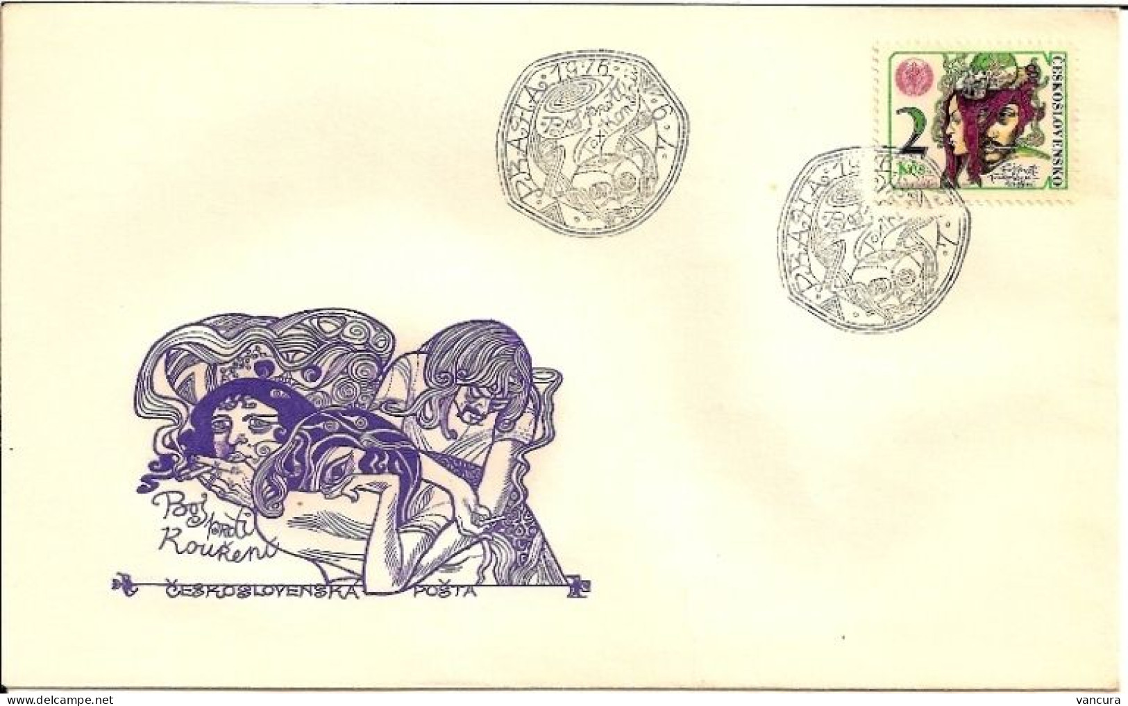 FDC 2215 Czechoslovakia Fight Against Drug Addiction  1976 NOTICE THE POOR SCAN, BUT THE COVER IS O.K. - Drugs