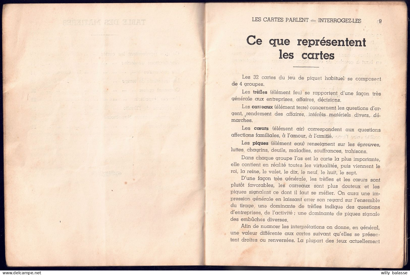 +++ Livre Ancien 1949 - LES CARTES PARLENT - Cartomancie - Cartes - Tarot  // - Giochi Di Società