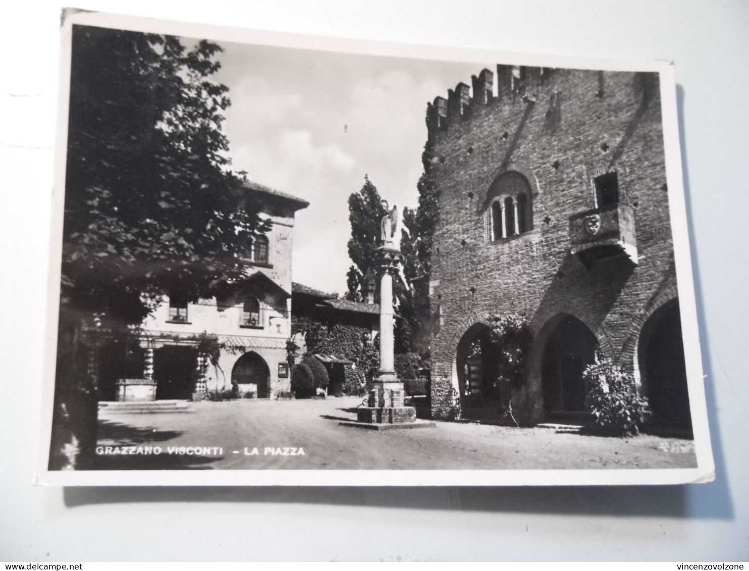 Cartolina Viaggiata "GRAZZANO VISCONTI LA PIAZZA" 1951 - Piacenza