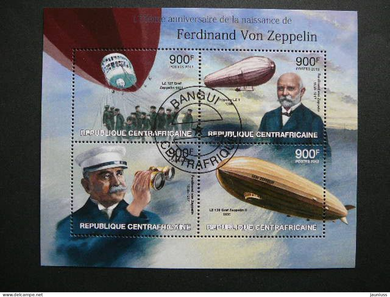 Dirigible Luftschiff Dirigeable # Central African Republic # 2013 Used S/s #140 Zeppelins Transport - Zeppeline