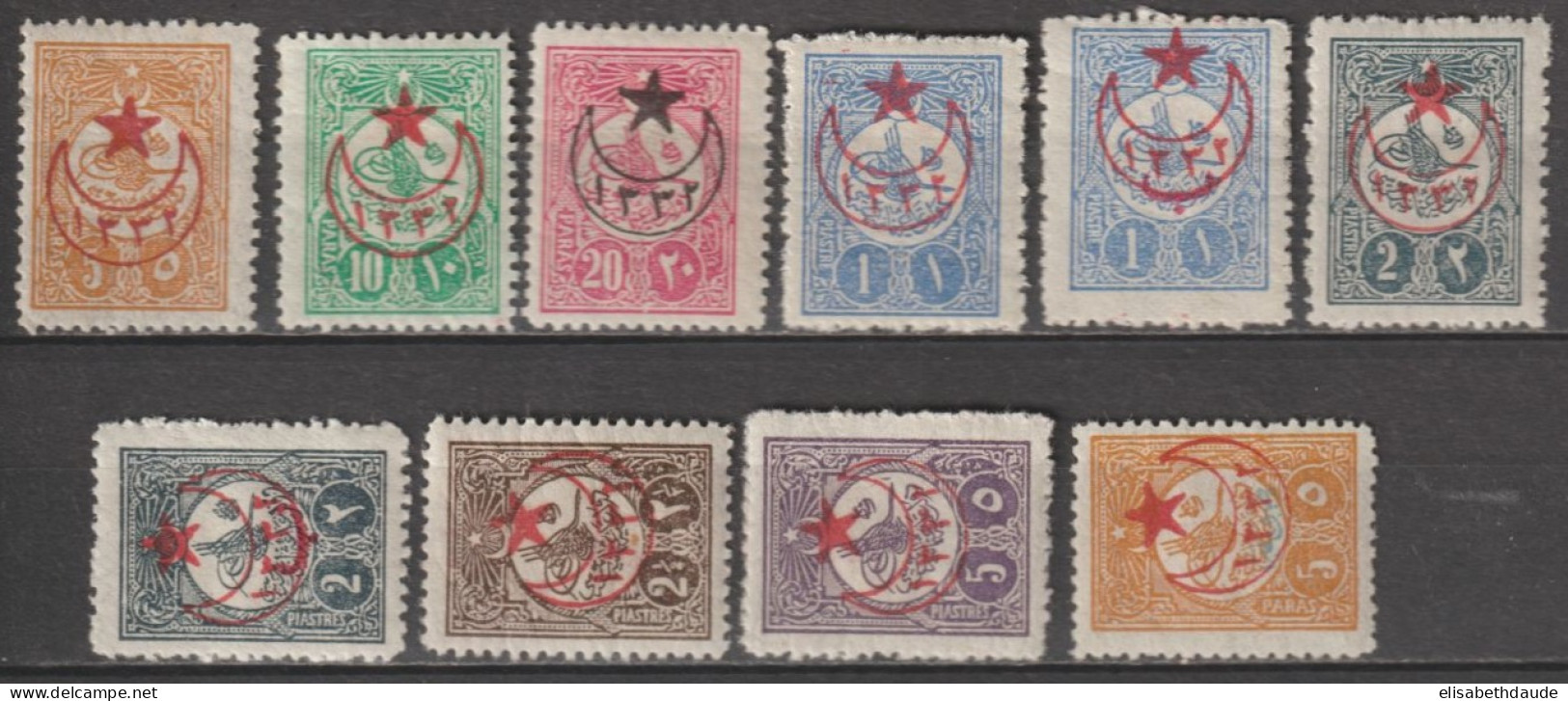 1916 - TURQUIE - SERIE COMPLETE YVERT N°397/406 * MH - COTE = 485 EUR. - Ongebruikt