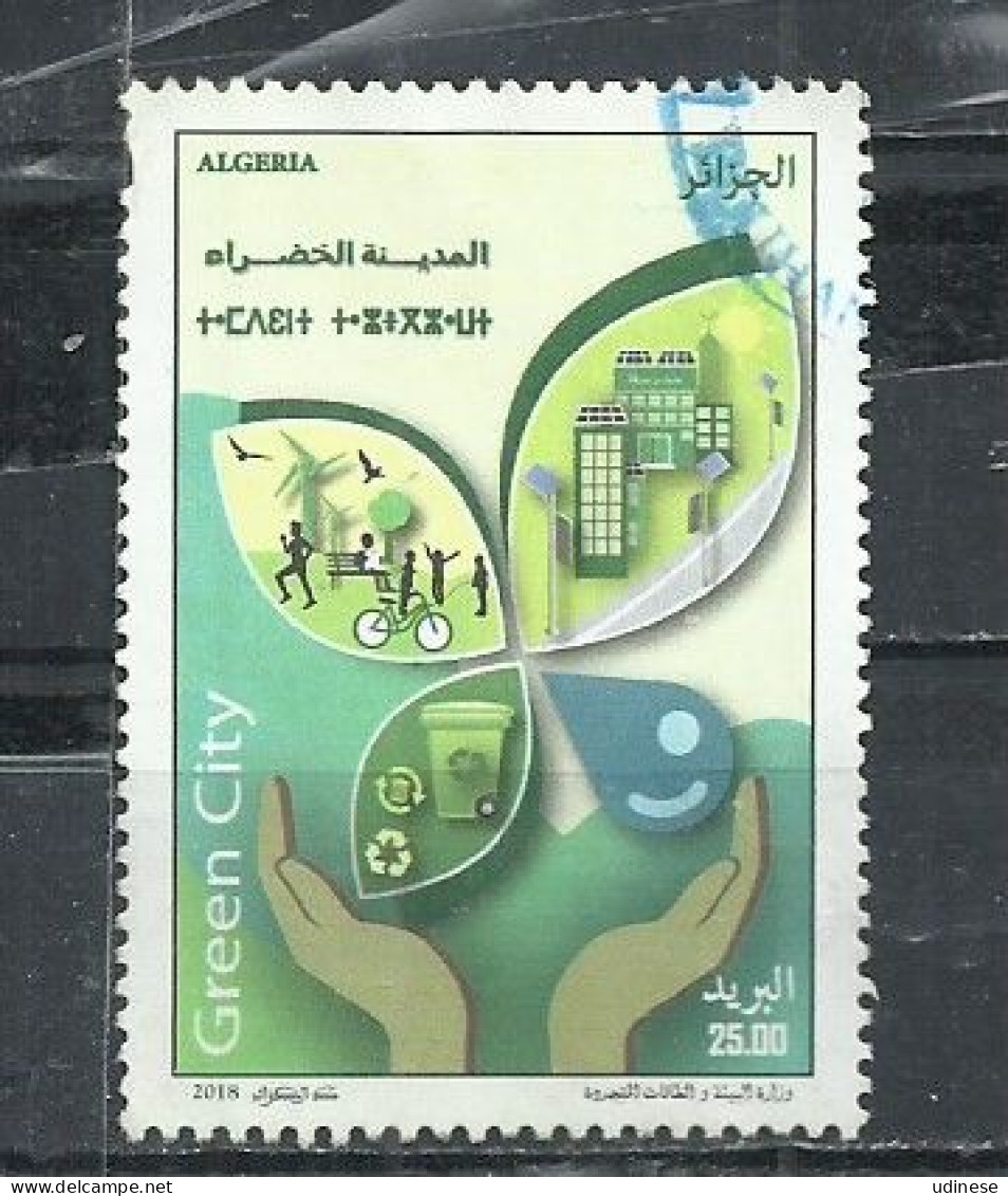 ALGERIA 2018 - GREEN CITIES - POSTALLY USED OBLITERE GESTEMPELT USADO - Argelia (1962-...)