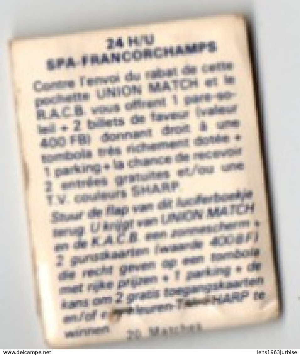 Spa - Francorchamps , 24 H ,  25 - 26 . 7 . 81, Voir état - Matchboxes