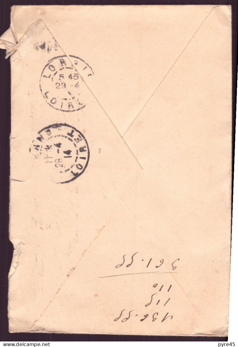 France, Enveloppe Du 27 Avril 1914 De Lyon Pour Lorris - Autres & Non Classés