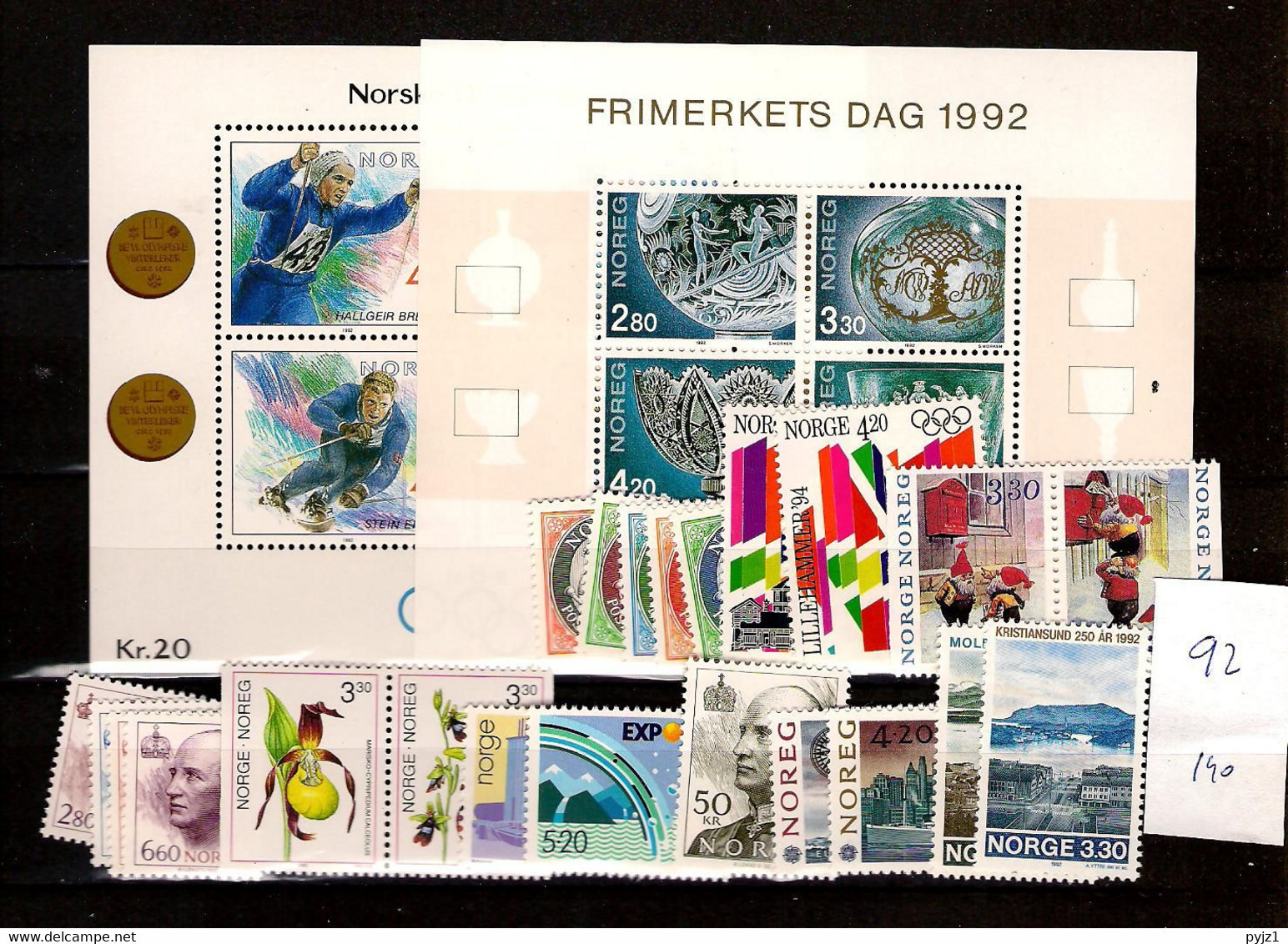 1992 MNH Norway Year Collection According To Michel System - Années Complètes