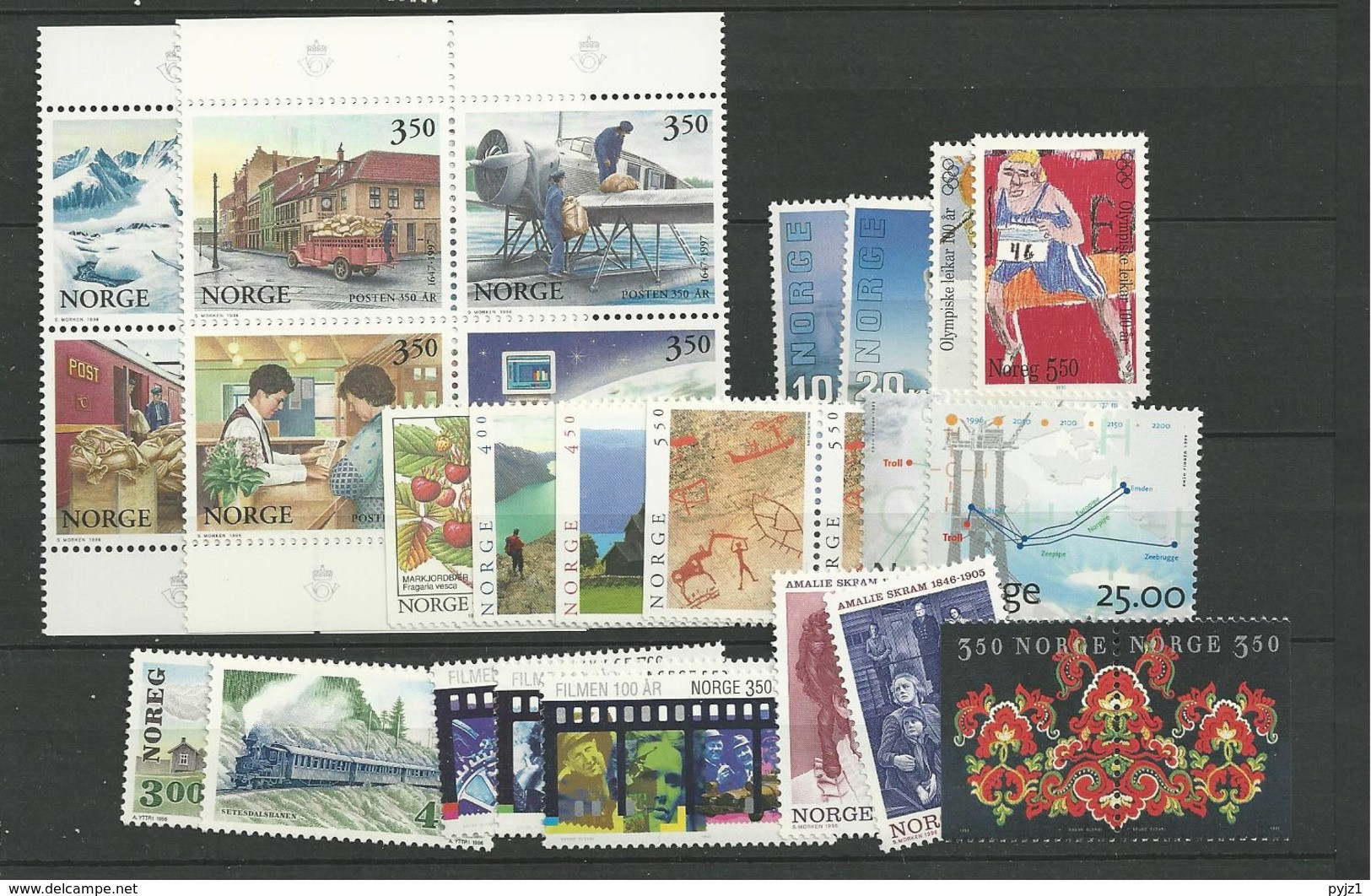 1996 MNH Norwegen, Year Complete According To Michel, Postfris - Années Complètes