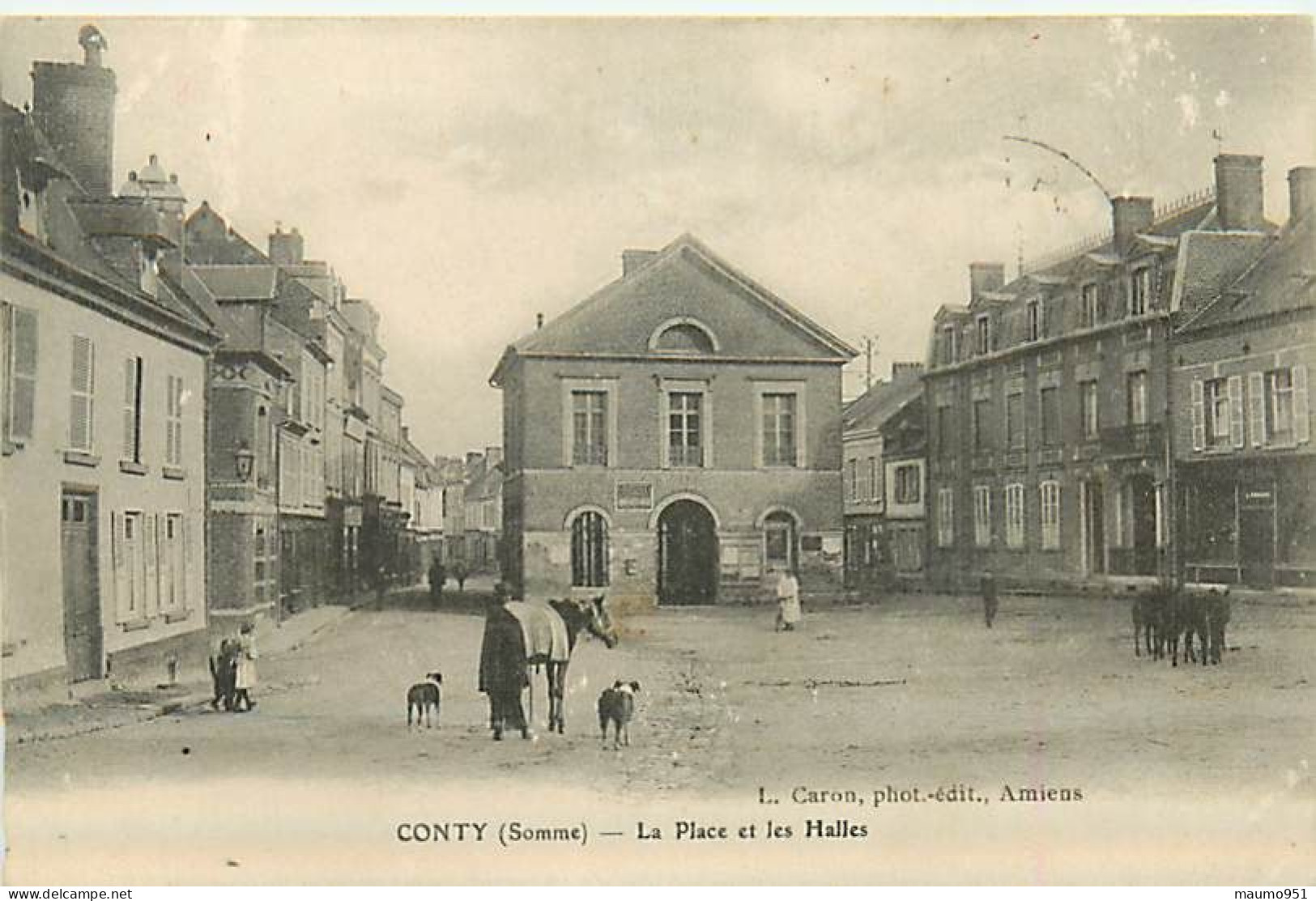 80 CONTY - La Place Et Les Halles - Conty