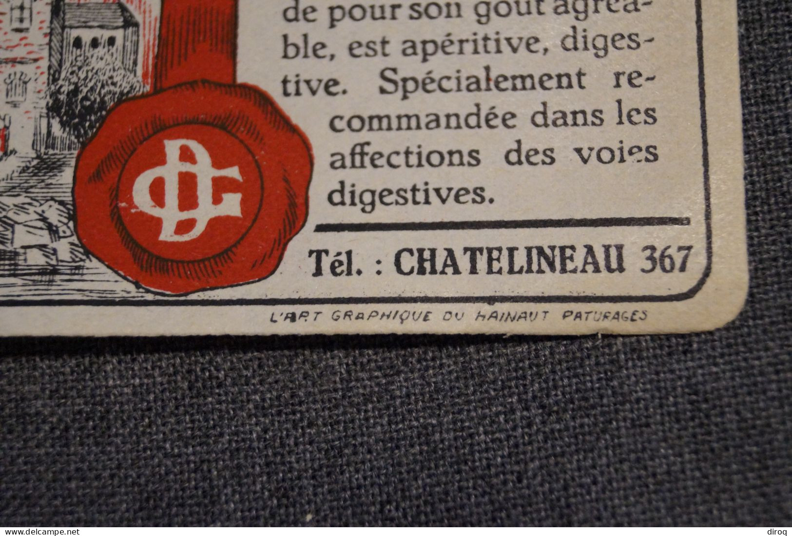 Belle Ancienne Petite Affiche Originale,Eau De Table RADIO, Châtelineau, 95 / 65 Mm. - Plakate