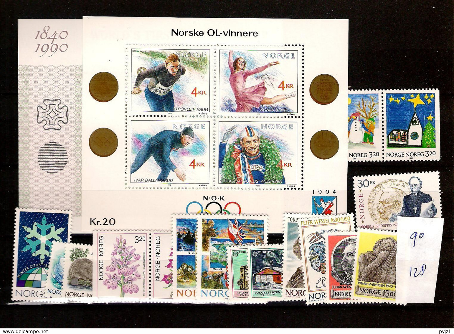 1990 MNH Norway Year Collection According To Michel System - Volledig Jaar