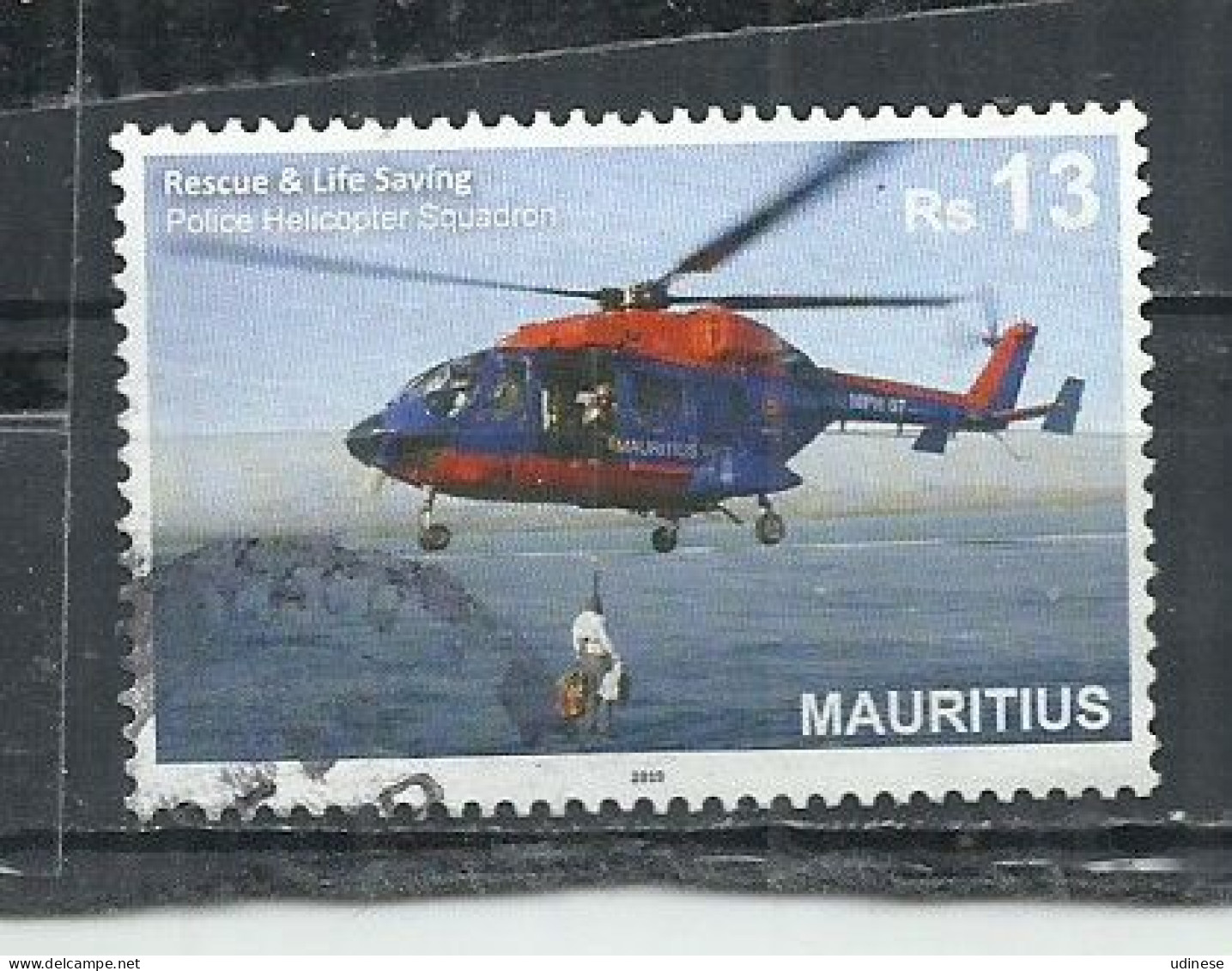 MAURITIUS 2019 - POLICE RESCUE HELICOPTER - POSTALLY USED OBLITERE GESTEMPELT USADO - Maurice (1968-...)