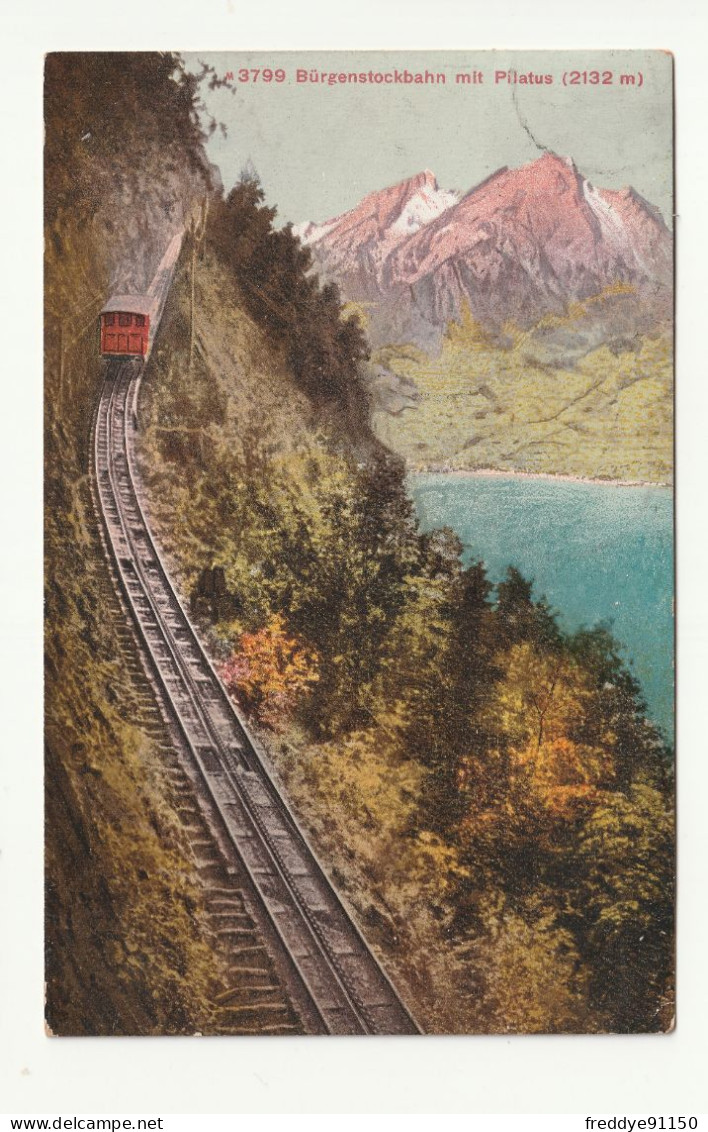 CPA Suisse . Bürgenstockbahn Mit Pilatus . 1913 - Andere & Zonder Classificatie