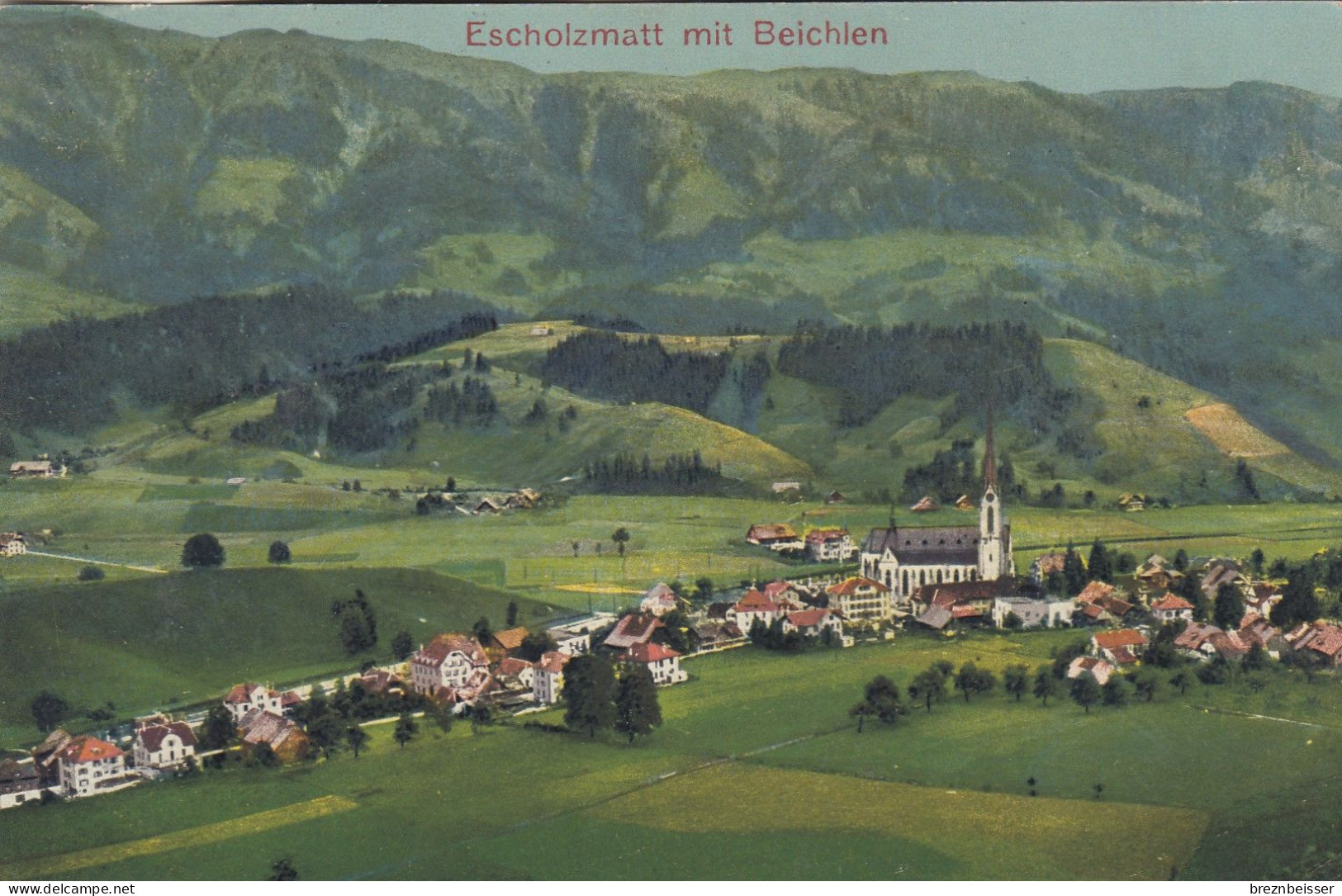 Alte AK Escholzmatt Mit Beichlen- Karte  Gel. 1925 - Escholzmatt