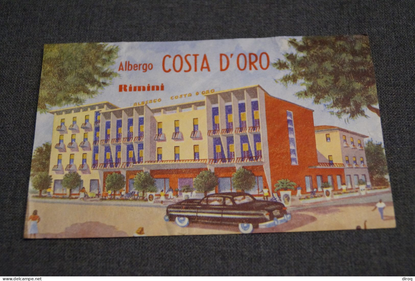 Belle Ancienne Petite Affiche Originale,Italie,Albergo Costa D'Oro, Rimini,135 / 85 Mm. - Plakate