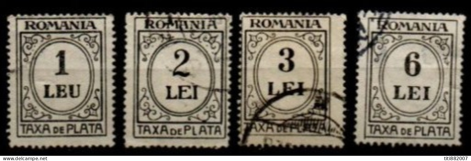 ROUMANIE     -    Taxe   -   1921  . Y&T N° 63 à 66 Oblitérés - Segnatasse