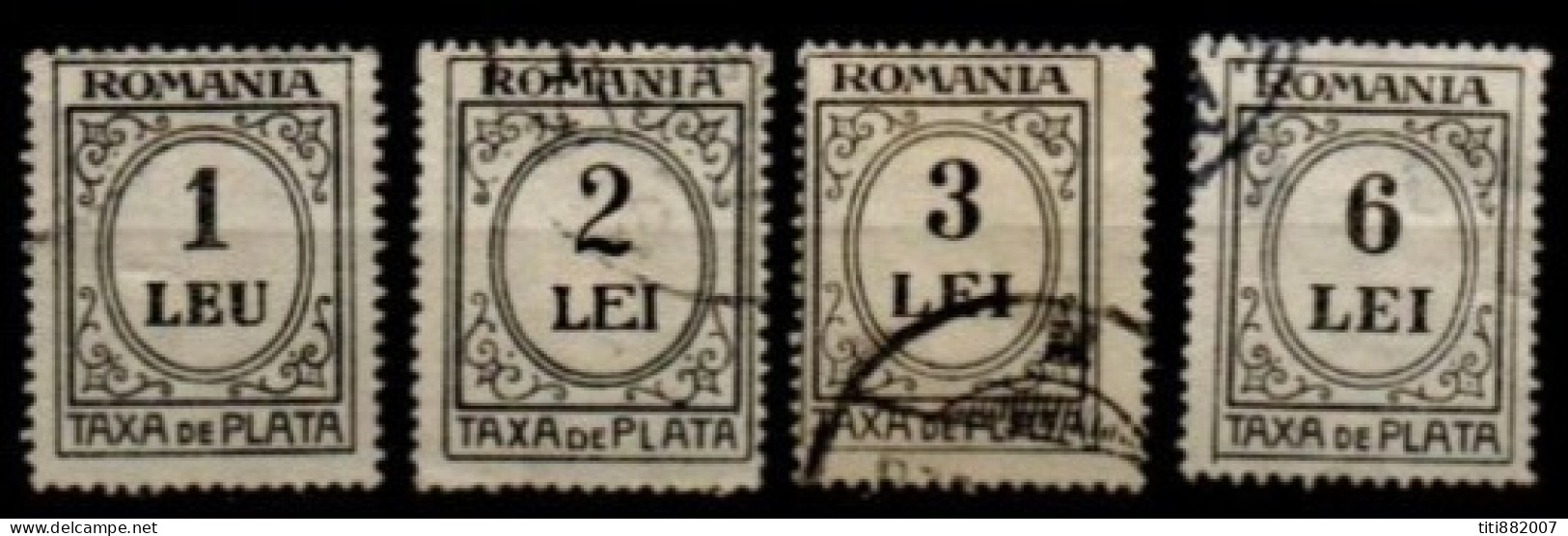 ROUMANIE     -    Taxe   -   1921  . Y&T N° 63 à 66 Oblitérés - Impuestos