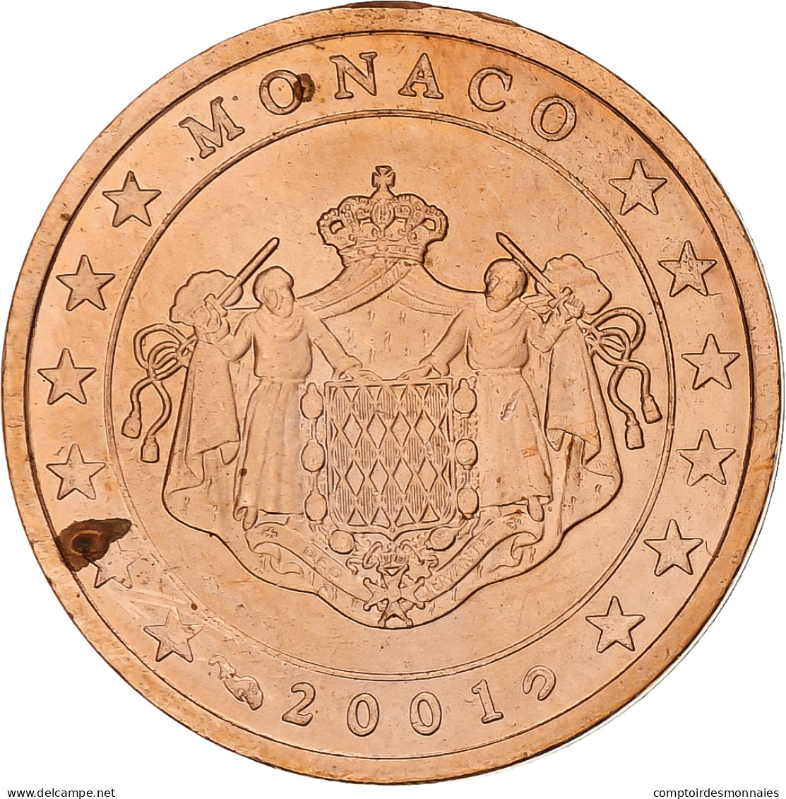 France, Rainier III, 2 Euro Cent, 2001, Paris, Cuivre Plaqué Acier, SPL+ - France