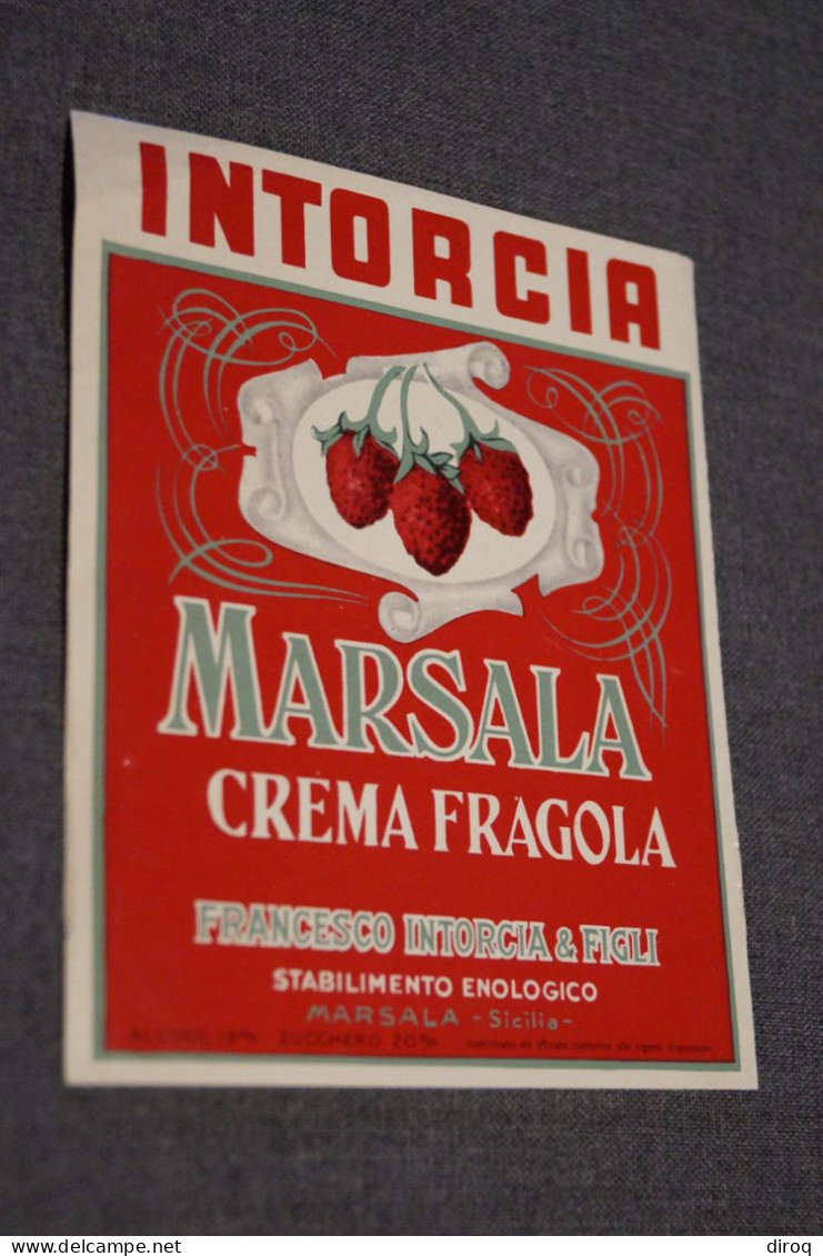 Belle Ancienne Petite Affiche Originale,Italie,Sicilia, Boisson Marsala,132 / 110 Mm. - Affiches