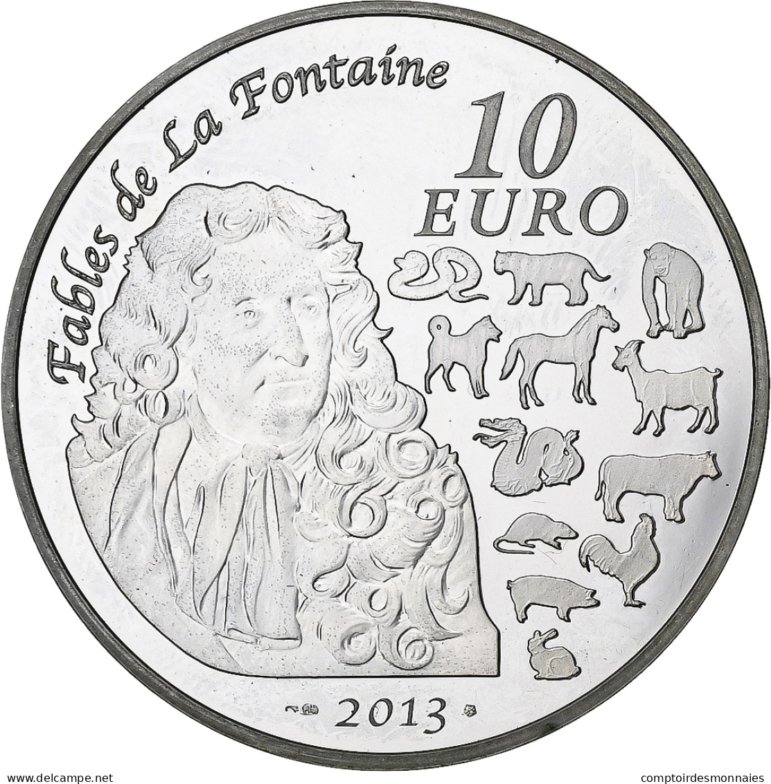 France, 10 Euro, La Fontaine/Année Du Serpent, BE, 2013, Monnaie De Paris - France