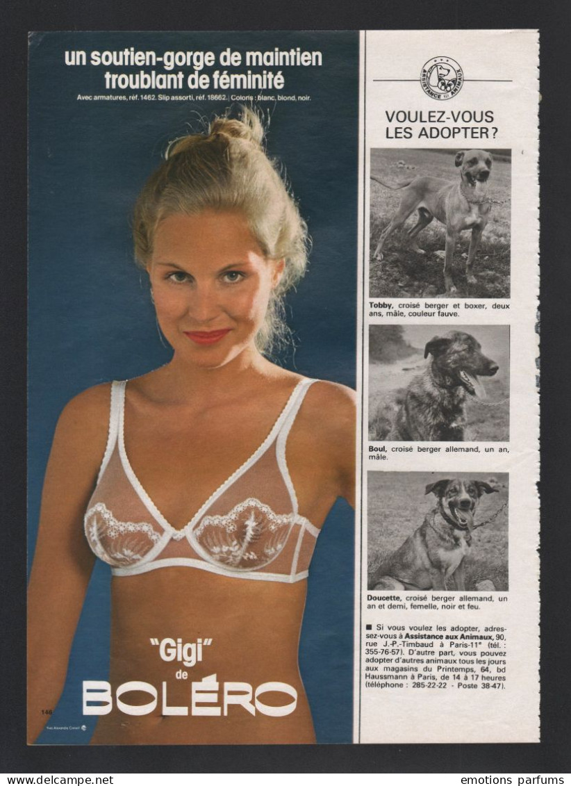 Pub Papier 1980 Confection Lingerie Sous Vetements Soutien Gorge BOLERO Femme Pin Up - Publicités