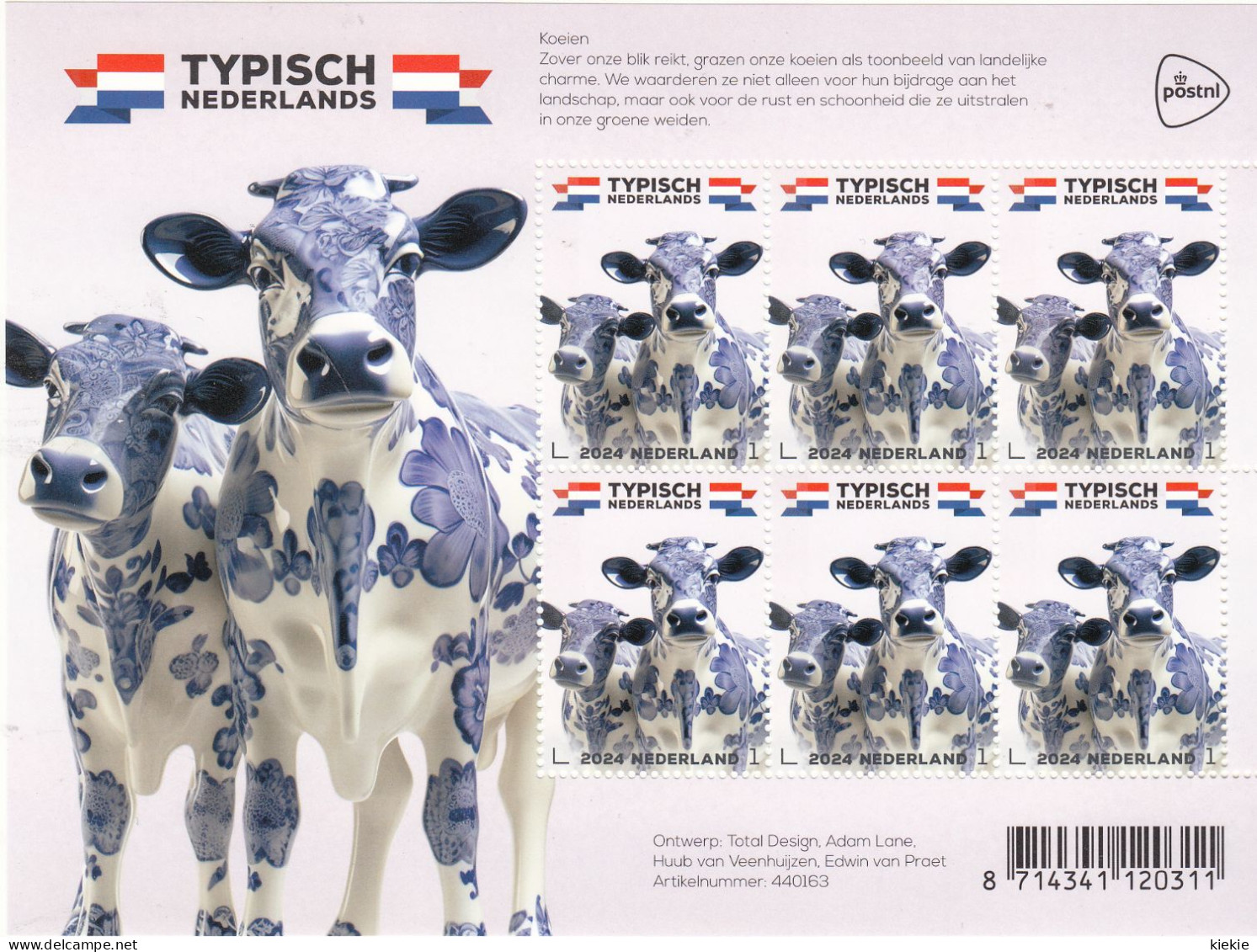 Nederland Postzegelvelletje Typisch Nederland Koe 2024 - Neufs
