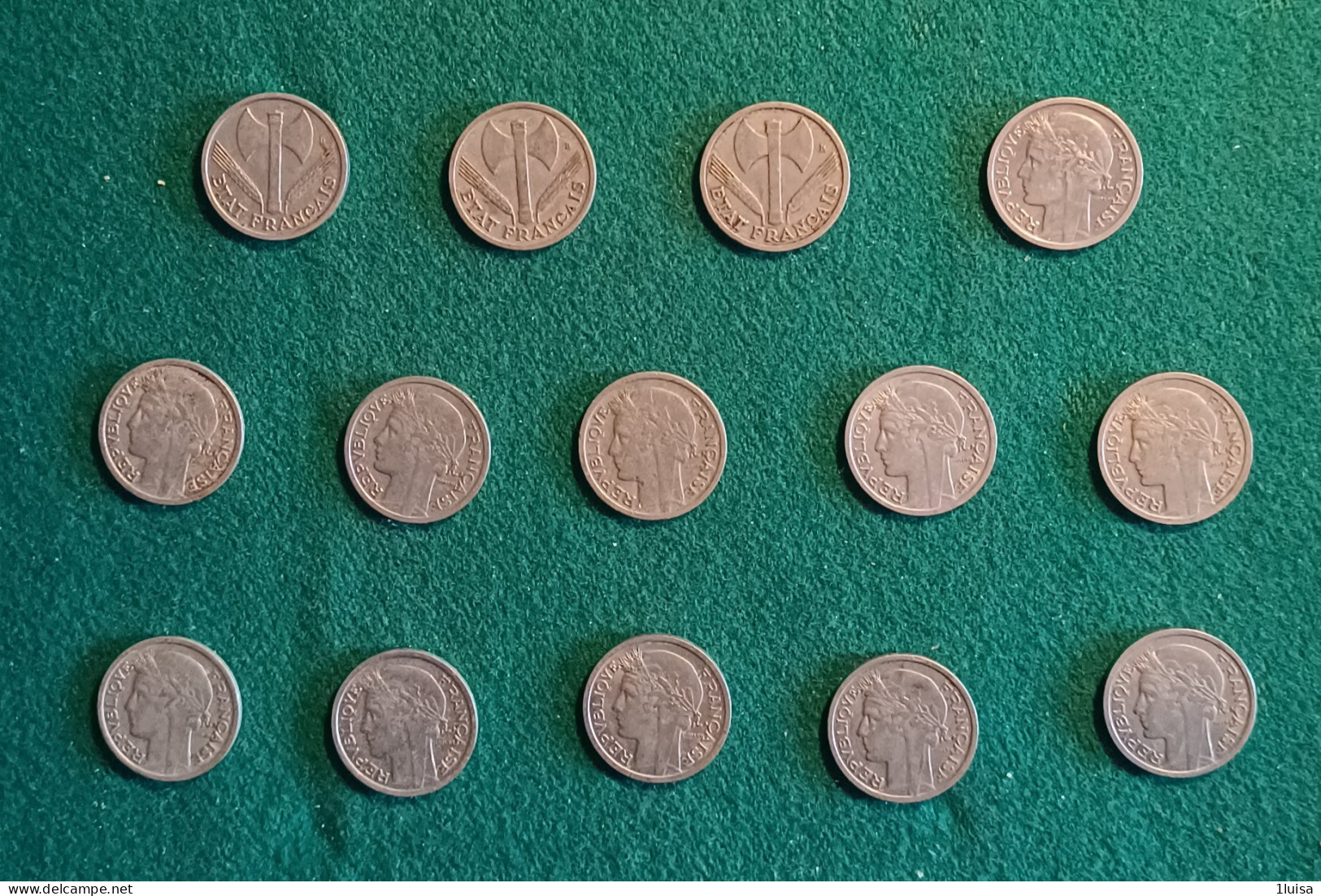 FRANCIA 1 Franc 14 Monete Anni Diversi   - 1 Franc