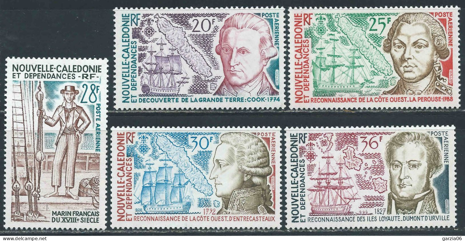 Nouvelle Calédonie  - 1974 - Découverte De L' Ile -    PA 154 à 158 - Neufs ** - MNH - Unused Stamps