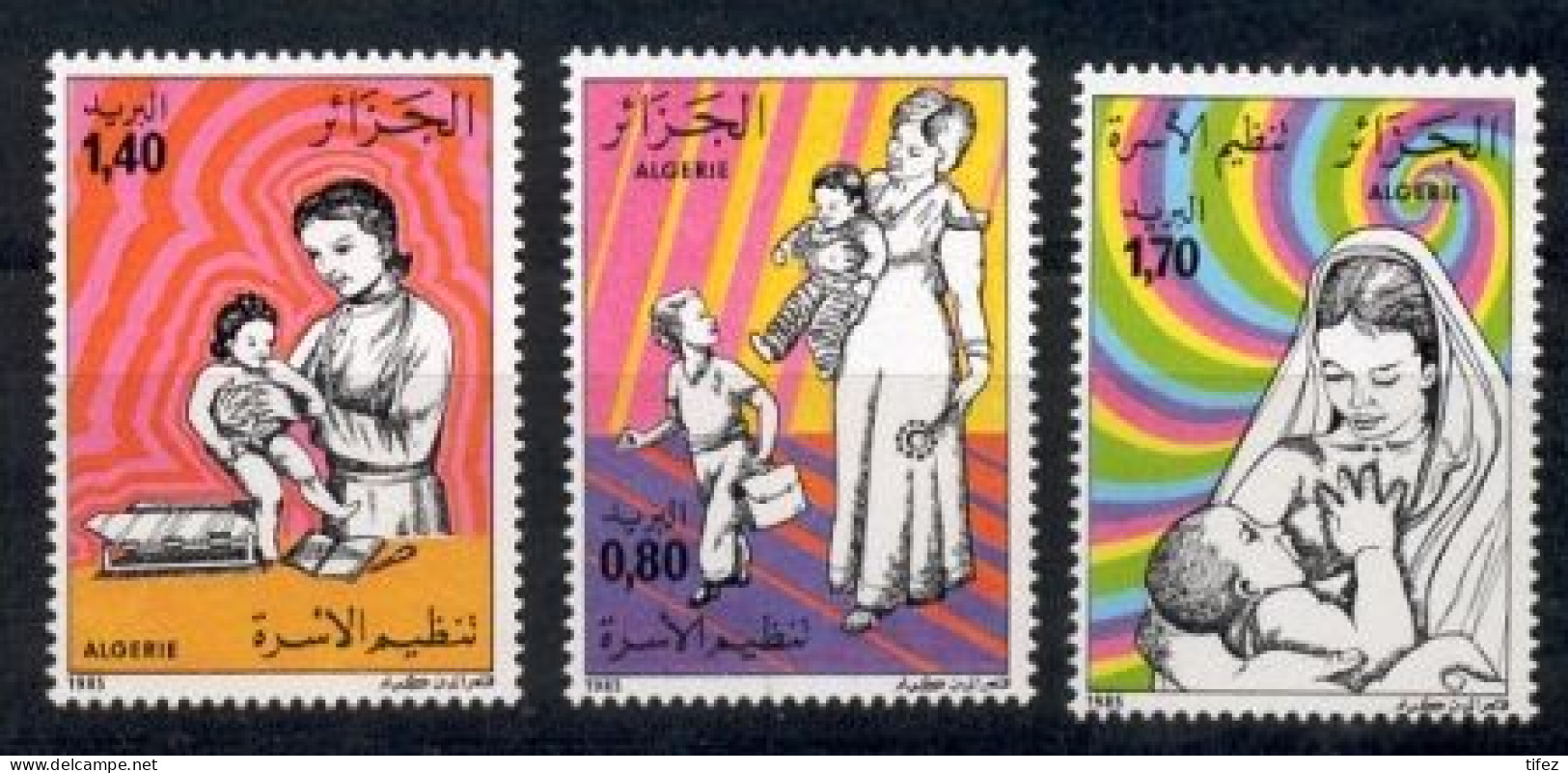 Année 1985-N°846/848 Neufs**MNH : Planification Familiale - Algérie (1962-...)