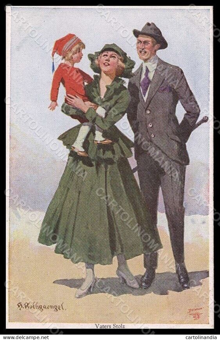 Artist Signed Rothgaengel Lady Romantic Couple Child Serie 1181 Postcard VK8148 - Other & Unclassified