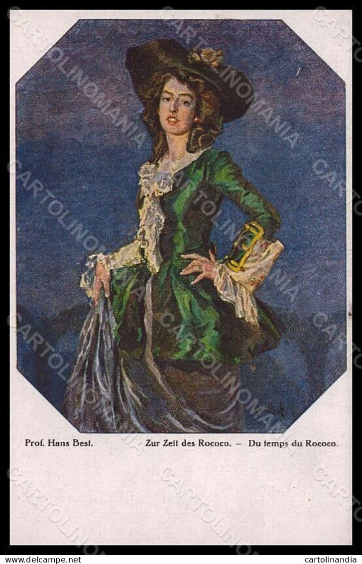 Artist Signed Best H. Fashion Glamour Lady Rococo Serie 1050 Postcard VK8013 - Other & Unclassified