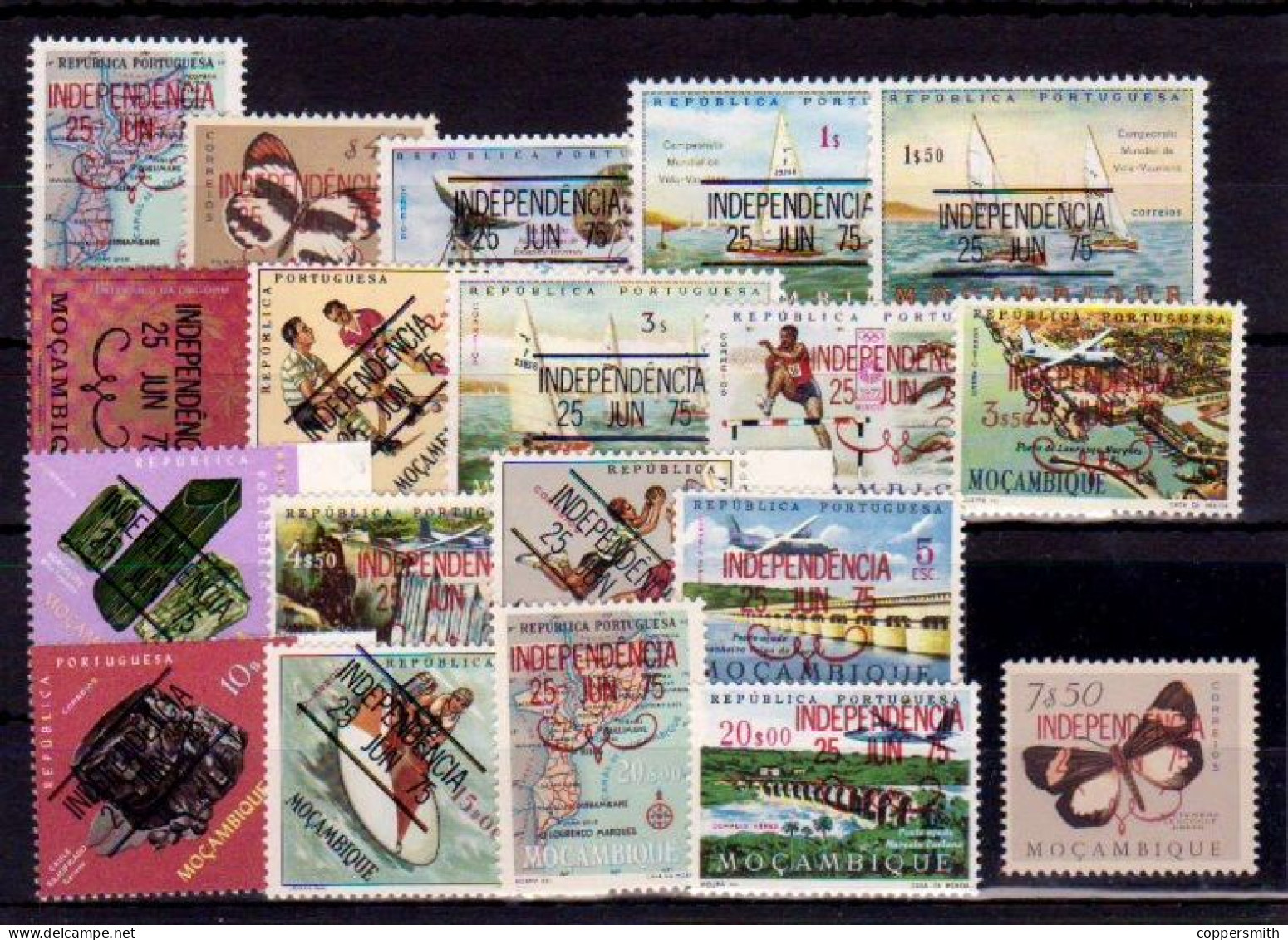 (01) Mocambique / Mozambique  Definitives / Overprint / Surcharge / Re-valued / Rare  ** / Mnh Michel 575-593 - Mozambique