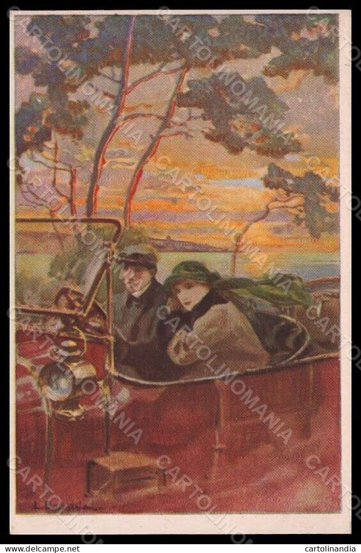 Artist Signed Balestrieri Lady Romantic Couple Car Serie 312-5 Postcard VK7945 - Other & Unclassified