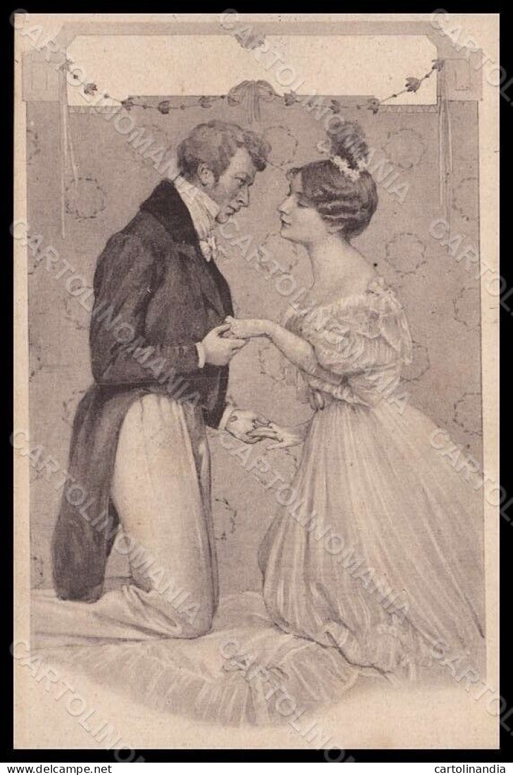 Artist Signed Schubert ? Glamour Lady Romantic Couple BKWI 490-2 Postcard VK8249 - Other & Unclassified