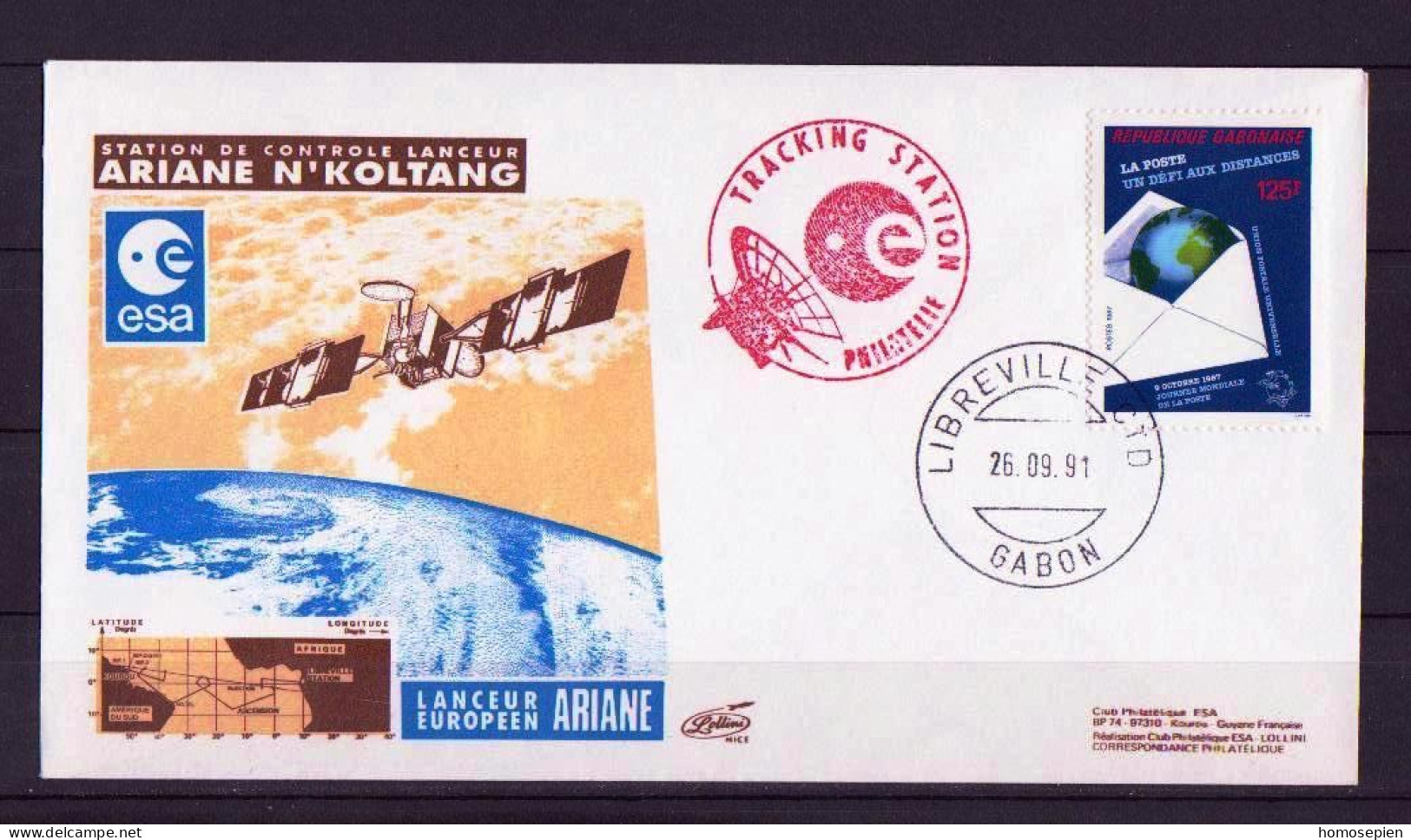 Espace 1991 09 27 - ESA - Ariane V46 - Station De Poursuite De N'Koltang - Europa