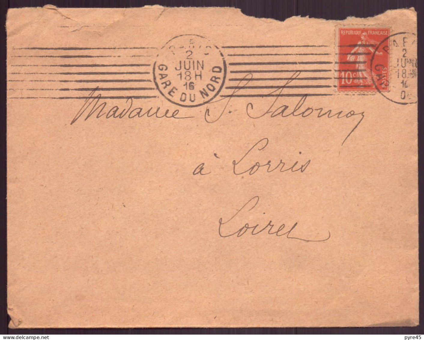 France, Enveloppe Du 2 Juin 1916 De Paris Pour Lorris - Autres & Non Classés