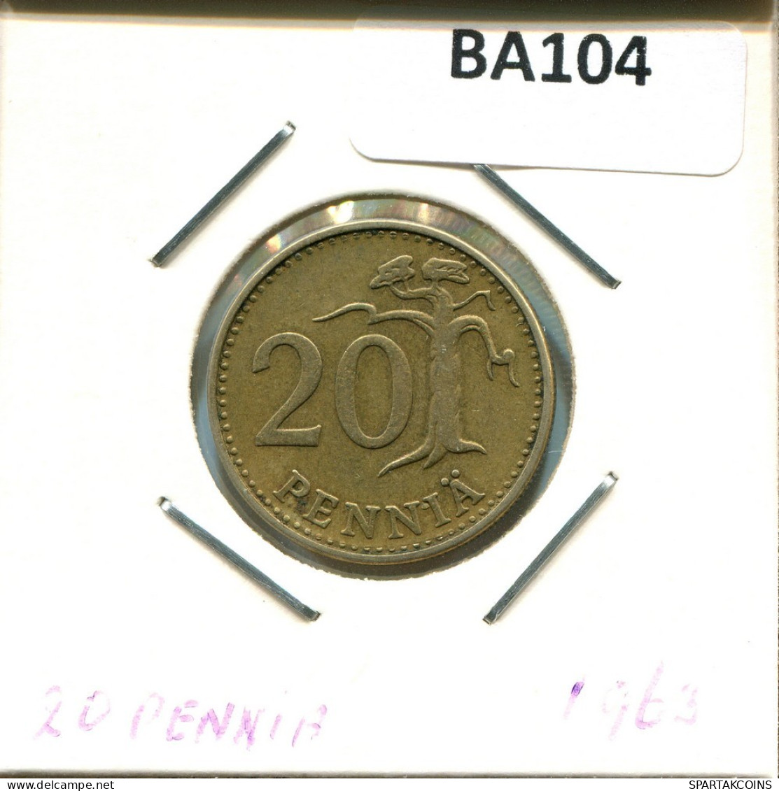 20 PENNIA 1963 FINLANDIA FINLAND Moneda #BA104.E.A - Finlandia