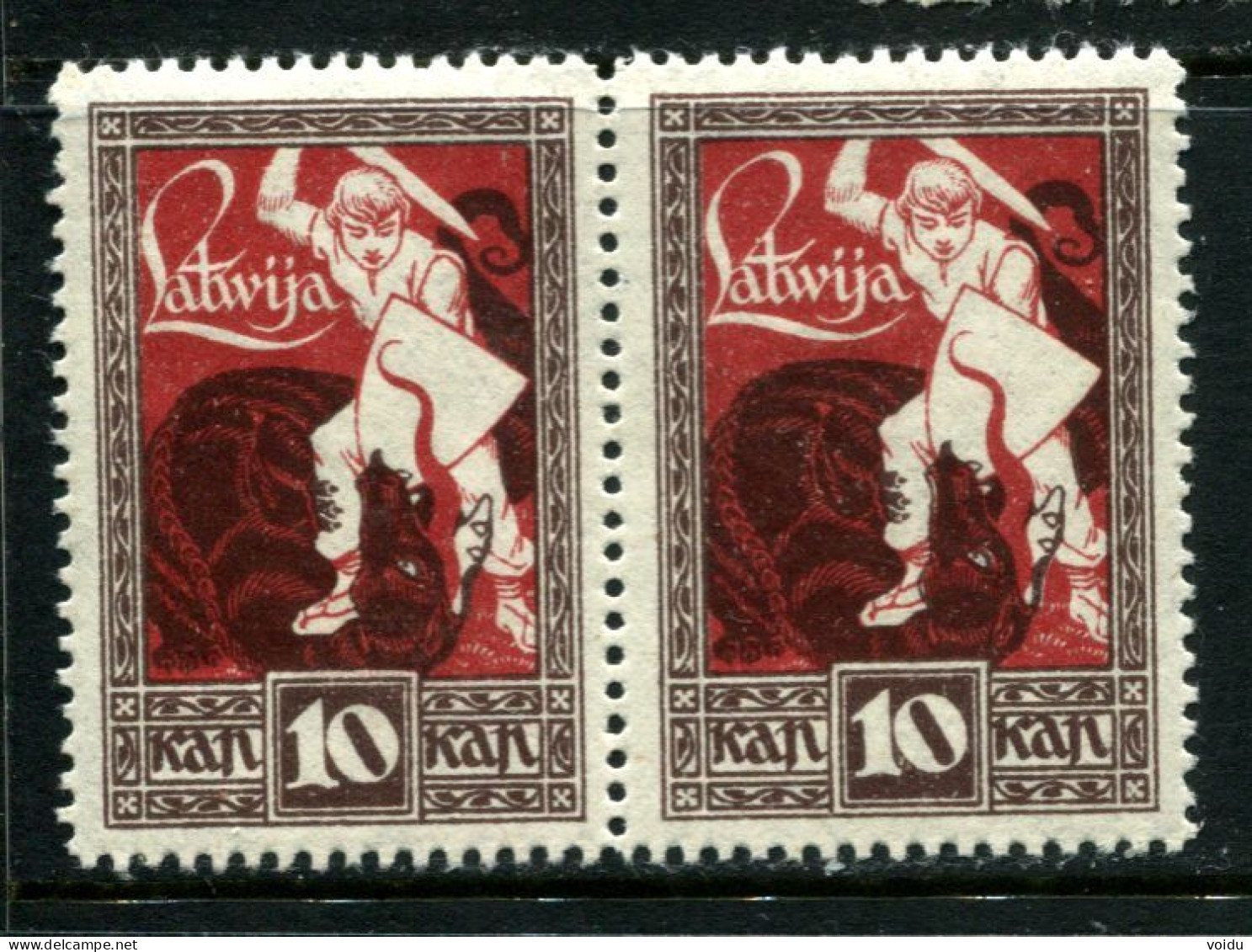 Latvia Lettland 1919 Mi 36   MNH **set-off - Letland