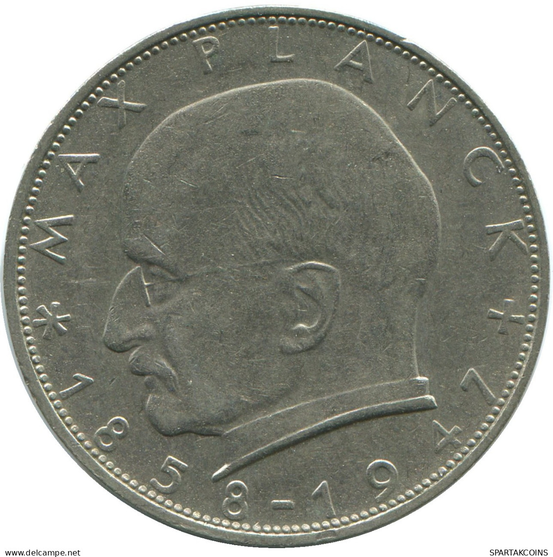 2 DM 1967 F M.Planck WEST & UNIFIED GERMANY Coin #DE10354.5.U.A - 2 Mark