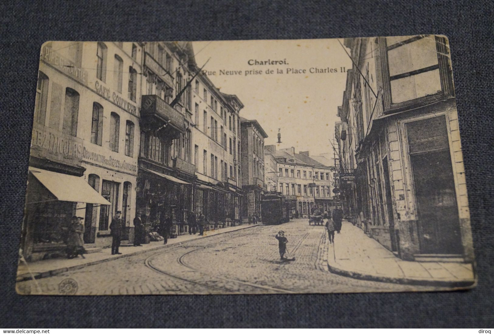 Très Belle Carte Ancienne De Charleroi,Tramway,rue Neuve - Charleroi