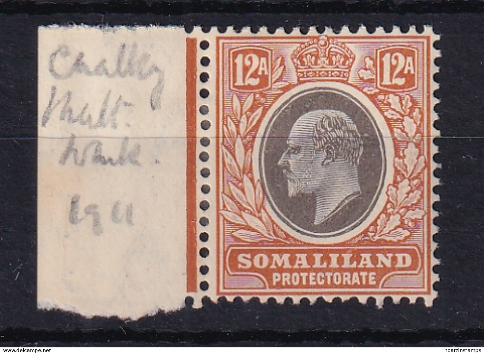 Somaliland Protectorate: 1905/11   Edward    SG53a   12a   Black & Orange-brown   MH - Somaliland (Herrschaft ...-1959)