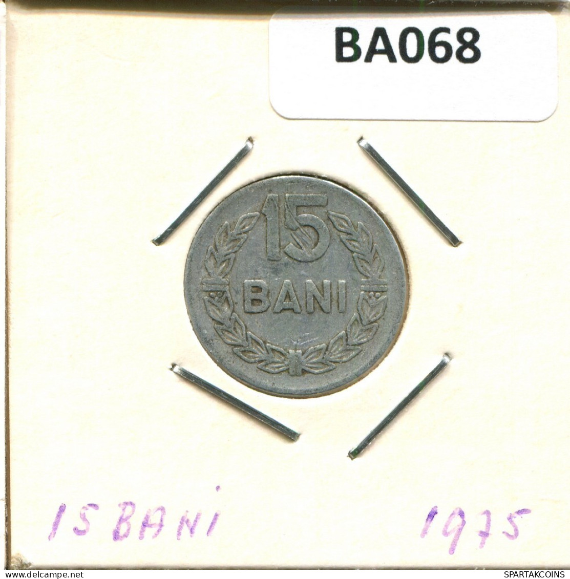 15 BANI 1975 RUMÄNIEN ROMANIA Münze #BA068.D.A - Rumania