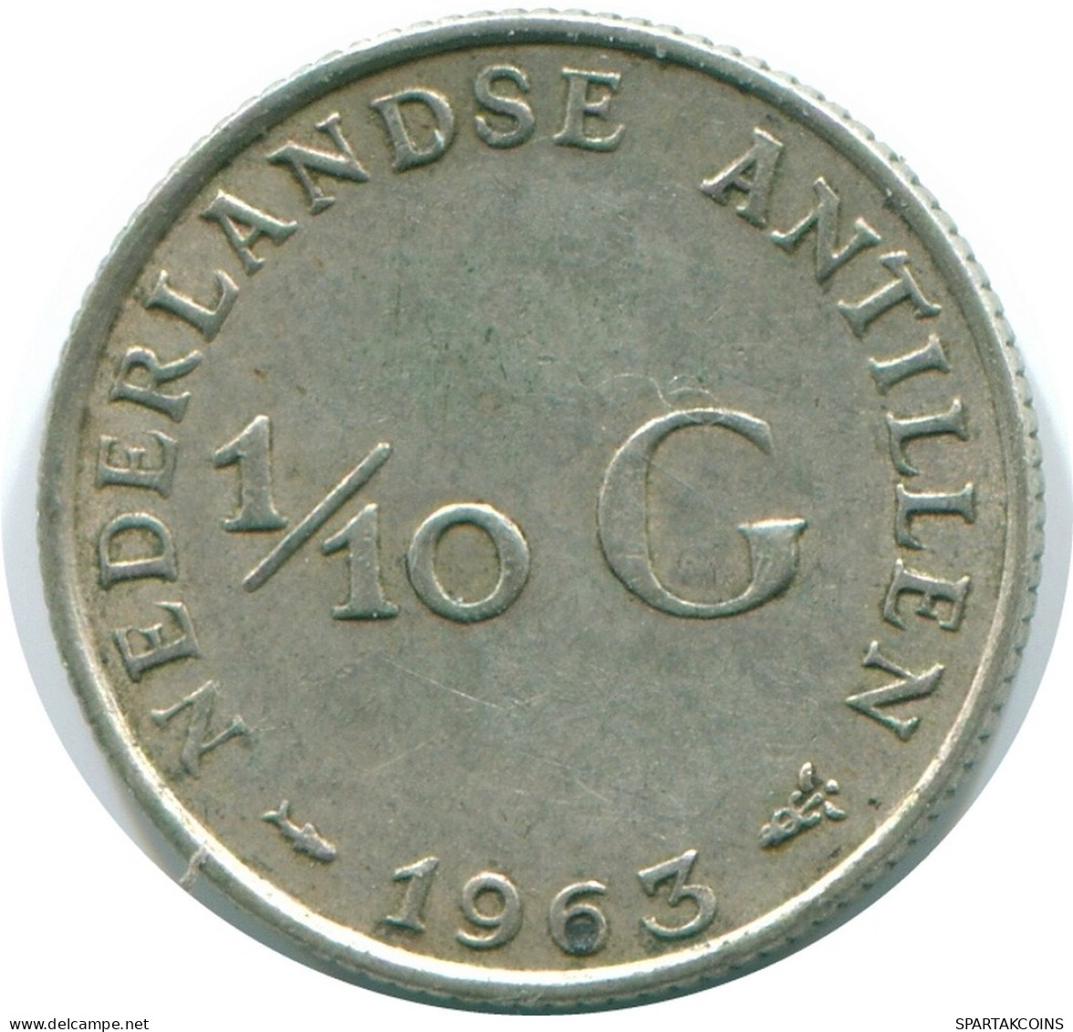 1/10 GULDEN 1963 NETHERLANDS ANTILLES SILVER Colonial Coin #NL12540.3.U.A - Nederlandse Antillen