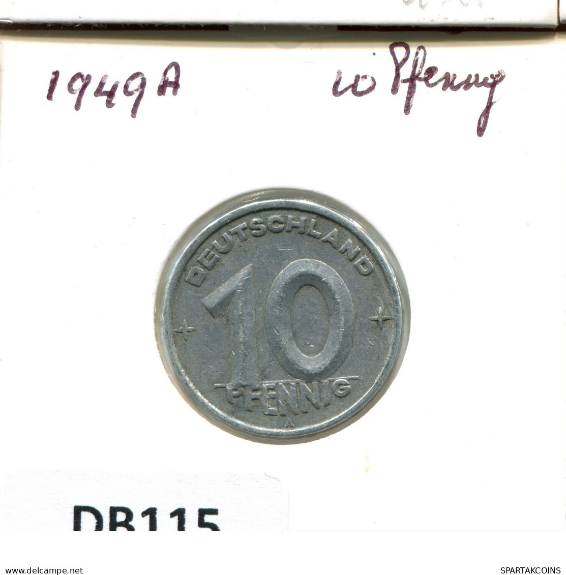 10 PFENNIG 1949 A DDR EAST ALEMANIA Moneda GERMANY #DB115.E.A - 10 Pfennig