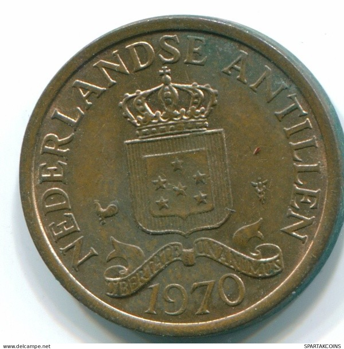 1 CENT 1970 NIEDERLÄNDISCHE ANTILLEN Bronze Koloniale Münze #S10606.D.A - Nederlandse Antillen