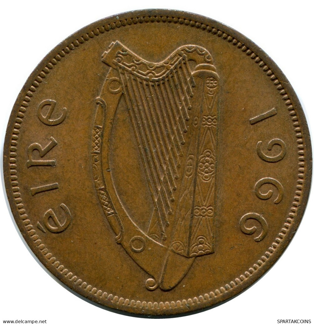 1 PENNY 1966 IRLANDA IRELAND Moneda #AY662.E.A - Irlanda