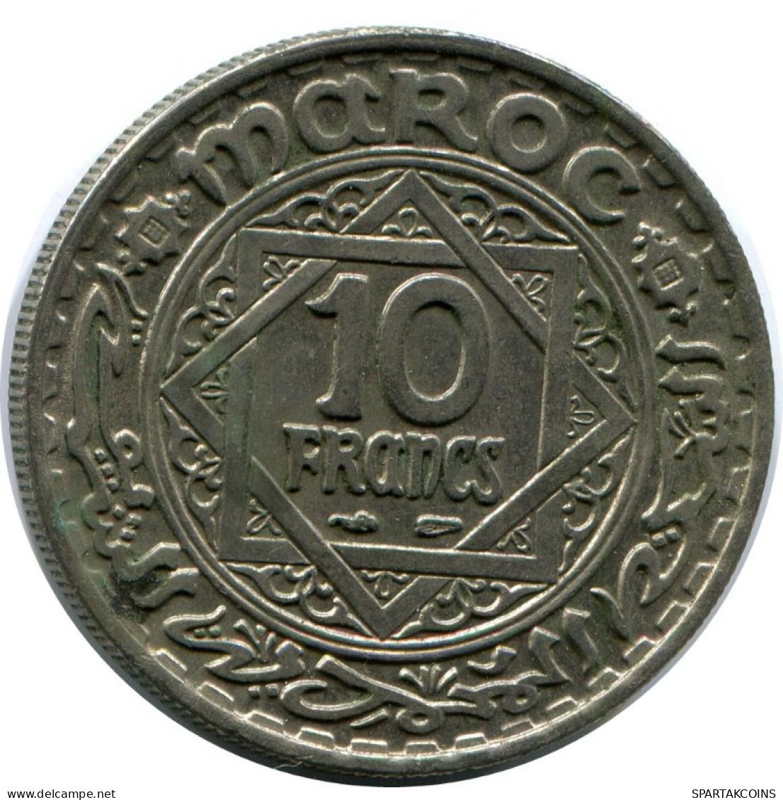 10 FRANCS 1952 MOROCCO Islamic Coin #AH638.3.U.A - Marruecos